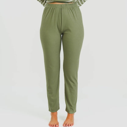 Pijama canelado bicolor