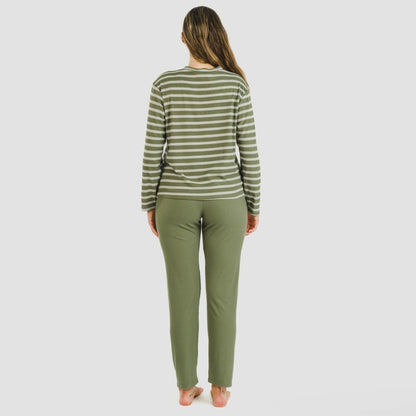 Pijama canelado bicolor