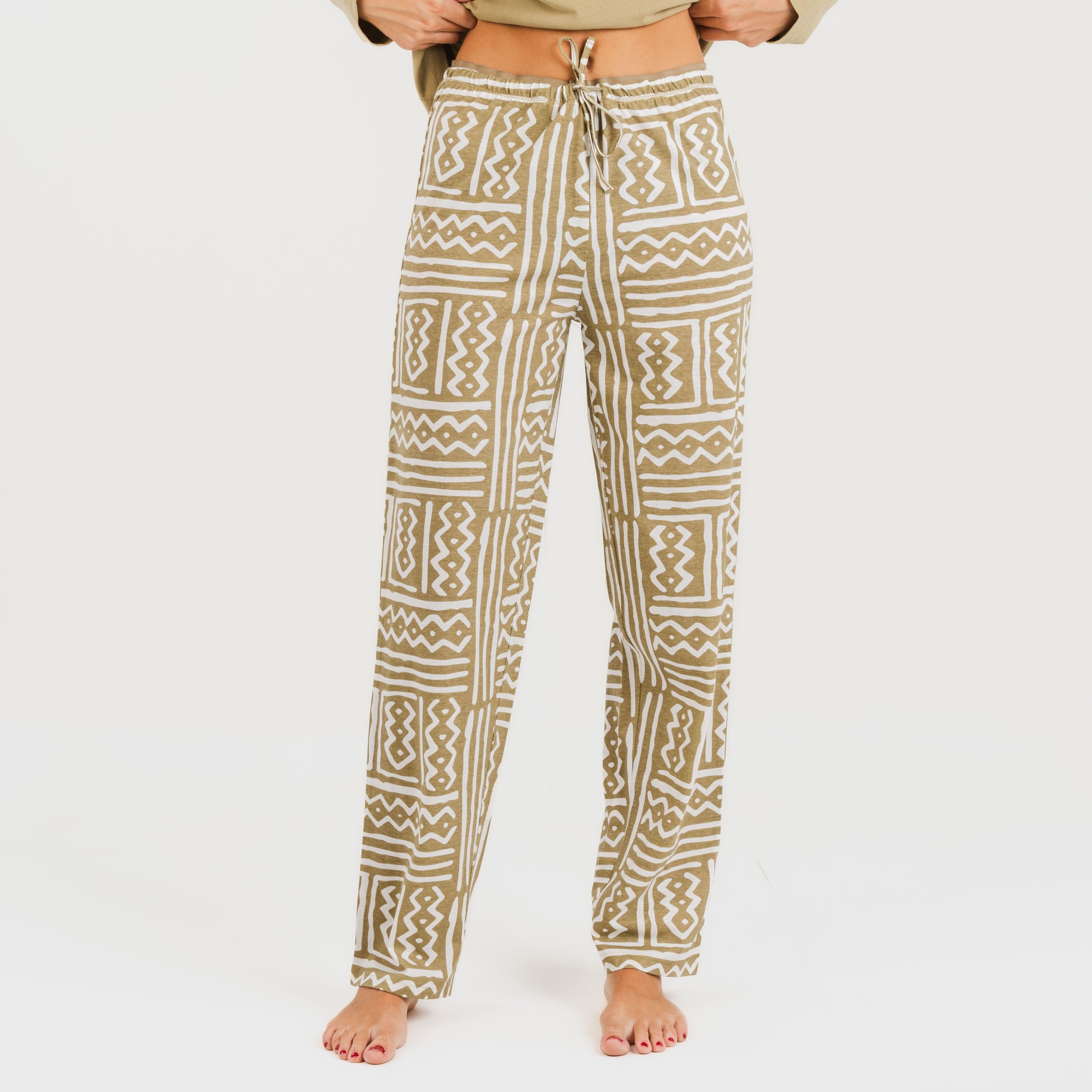 Pijama longo de algodão areia Vinuesa