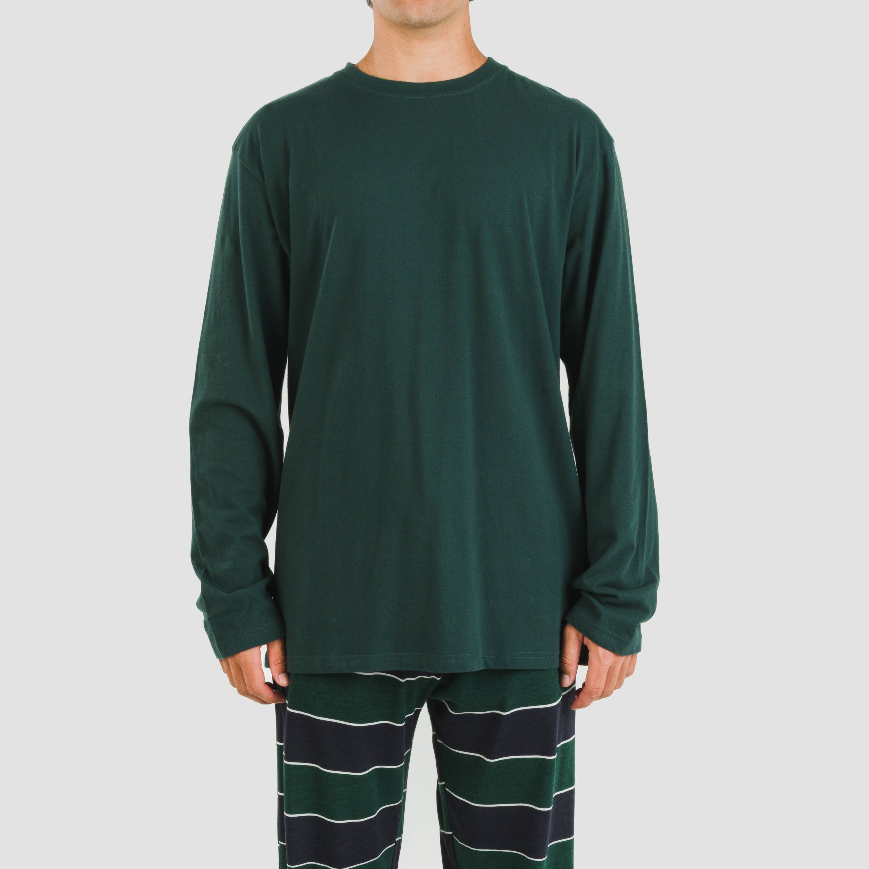 Pijama longo masculino Lorenzo, de algodão, verde