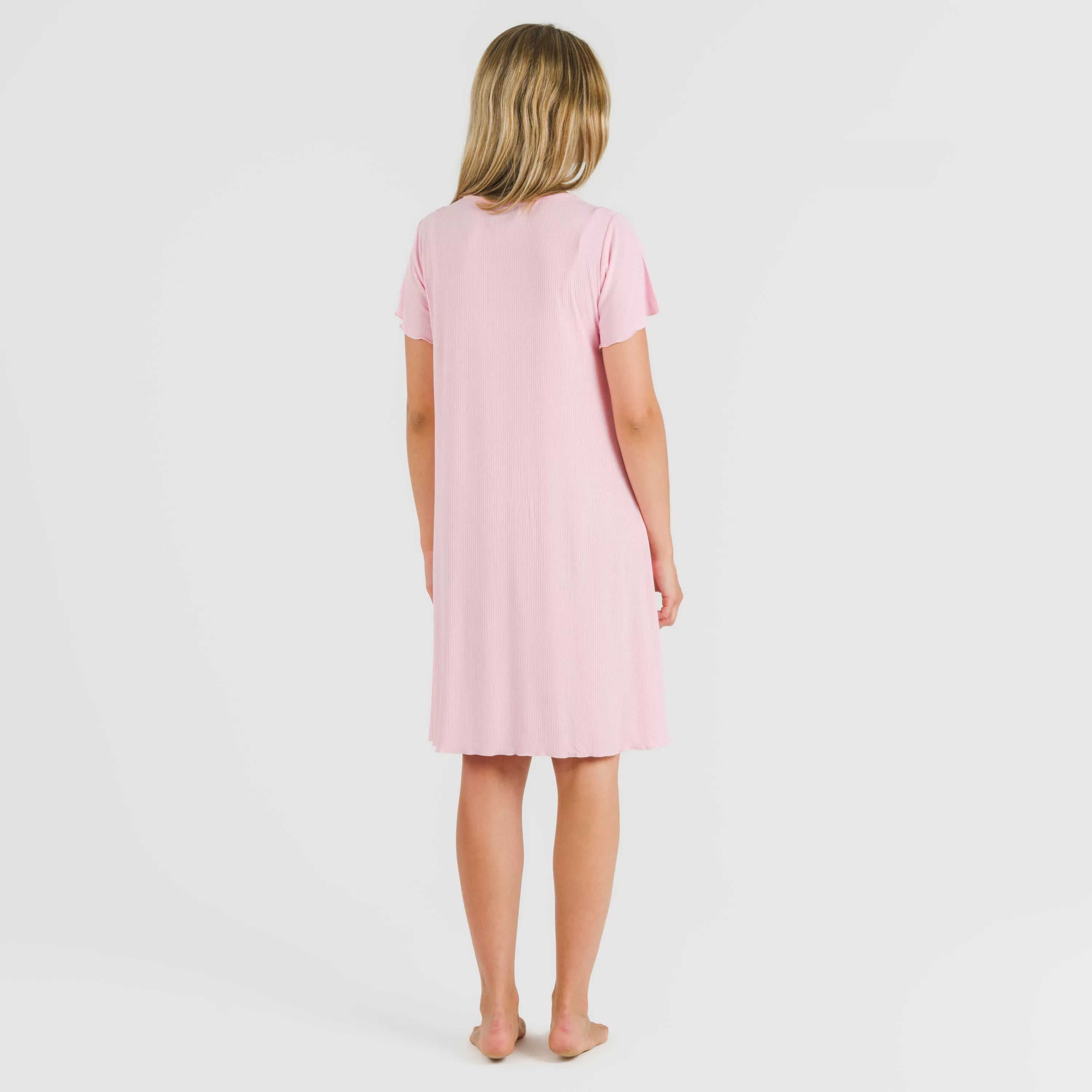 Blusa de manga curta em viscose canelada lisa