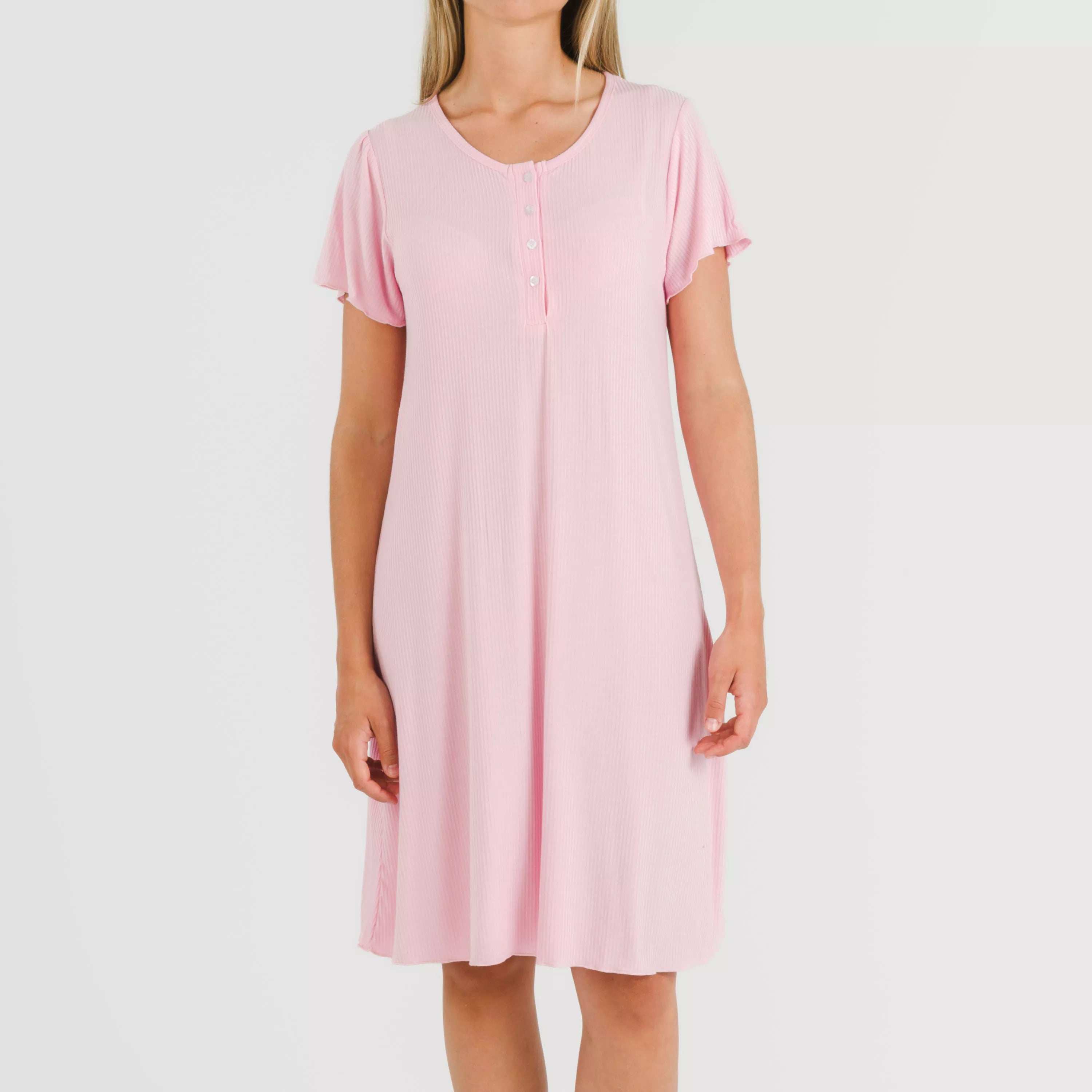 Blusa de manga curta em viscose canelada lisa