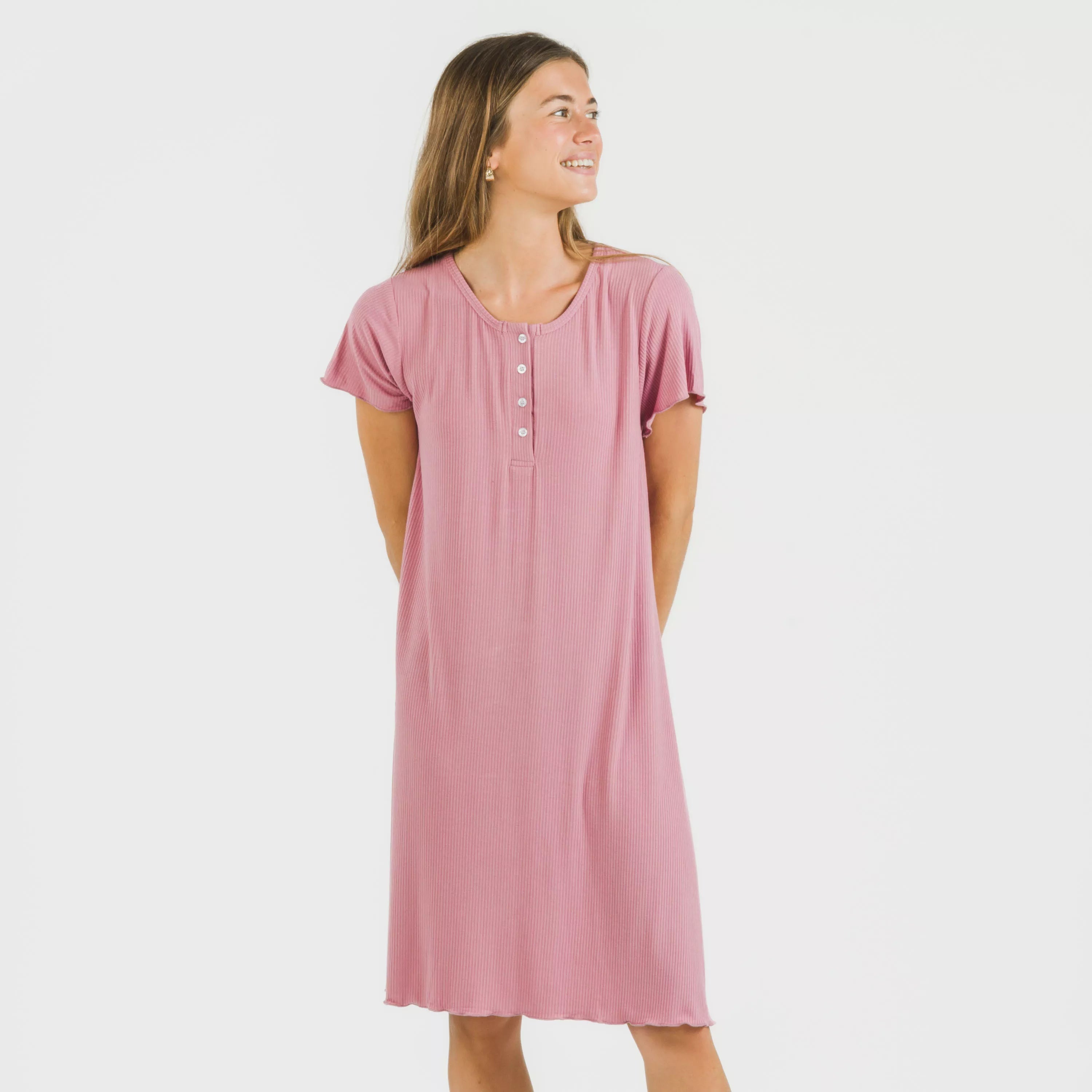 Blusa de manga curta em viscose canelada lisa