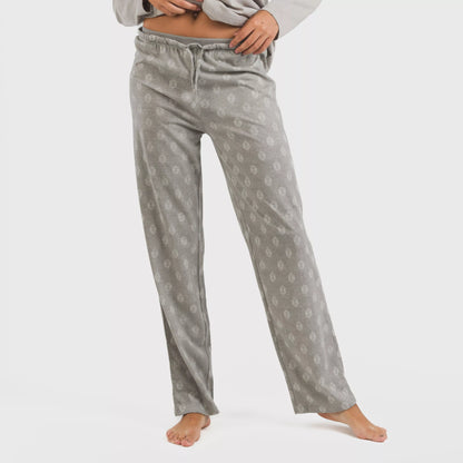 Pijama comprido de algodão Garbo, jeans cinza