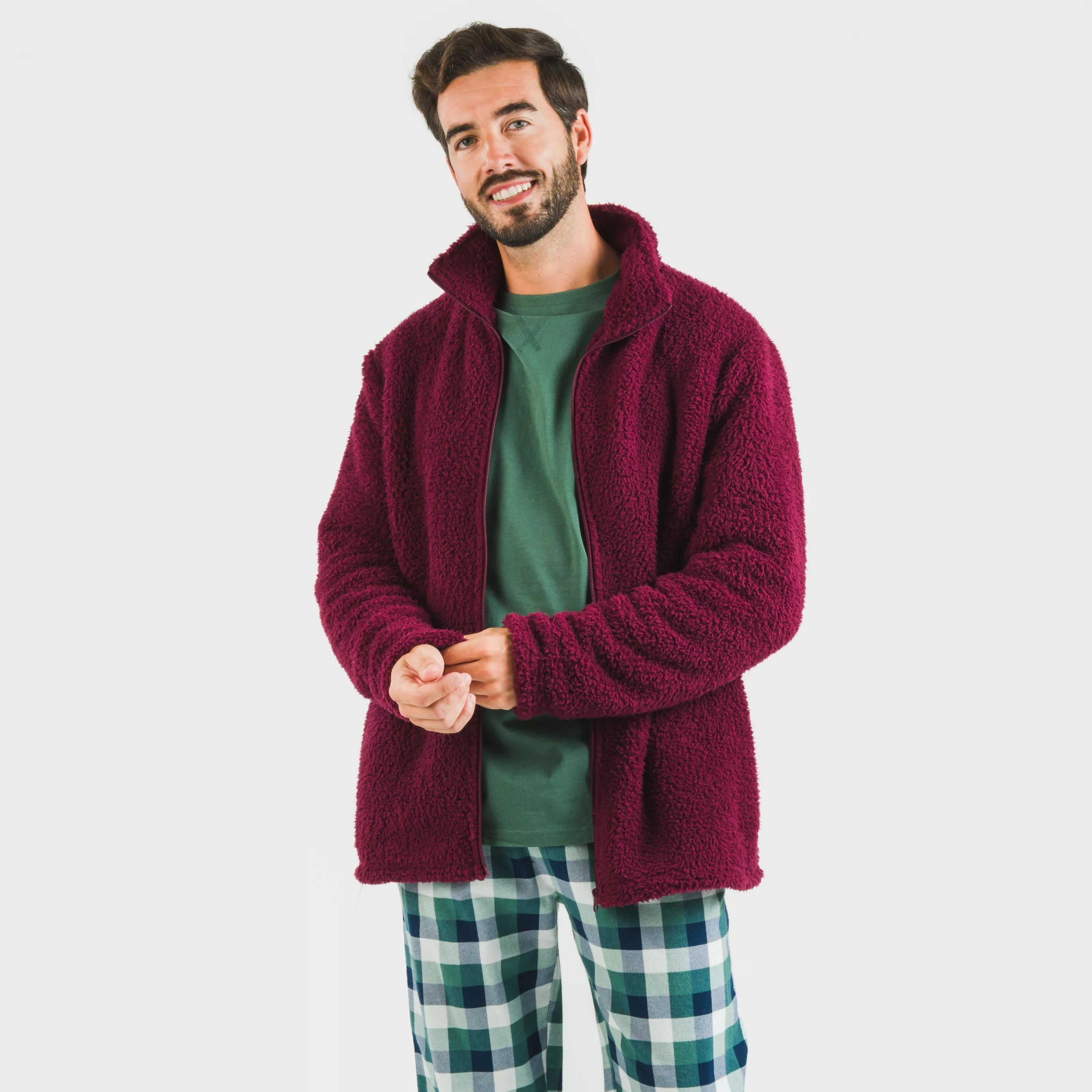 Moletom masculino liso de sherpa