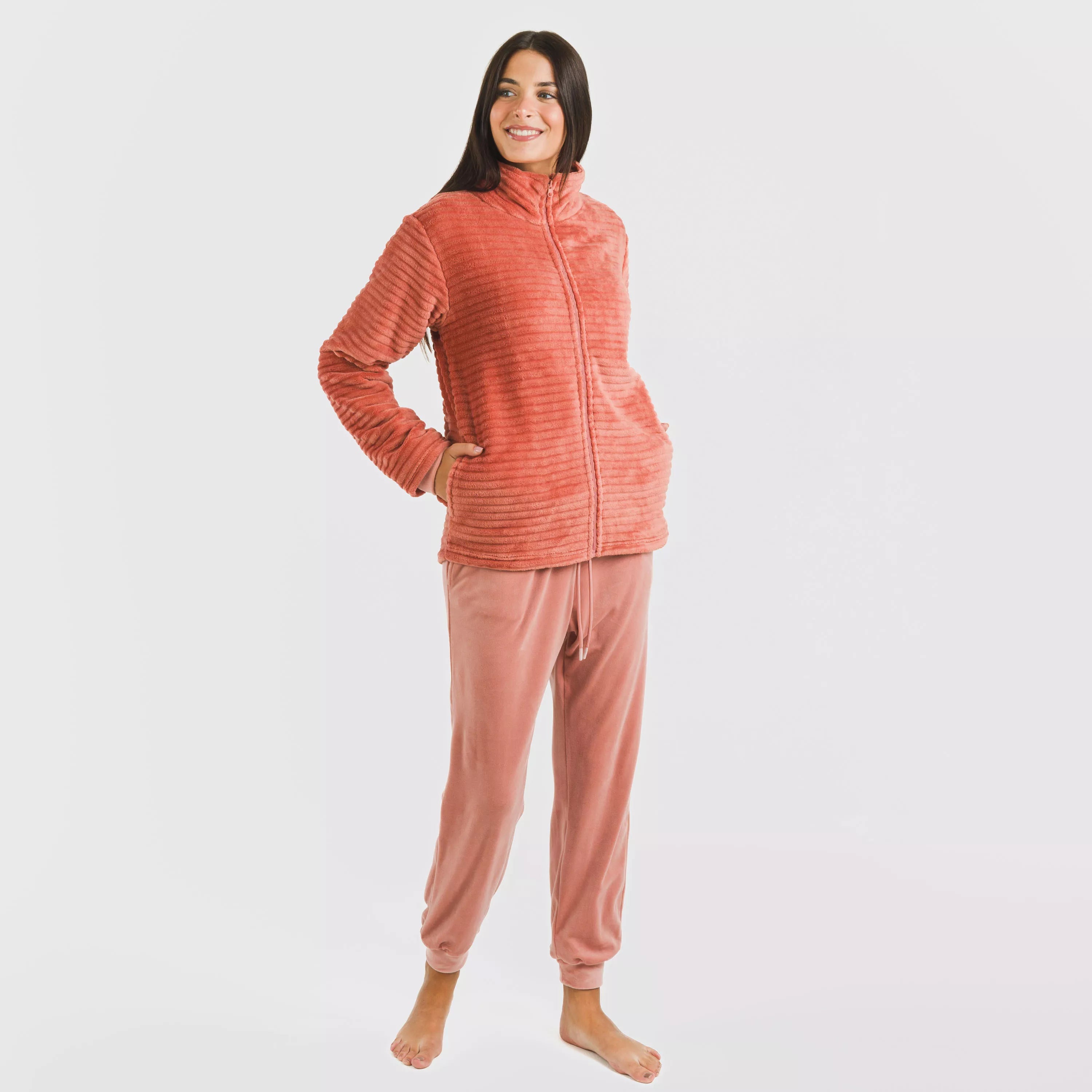 Moletom de veludo com listras lisas