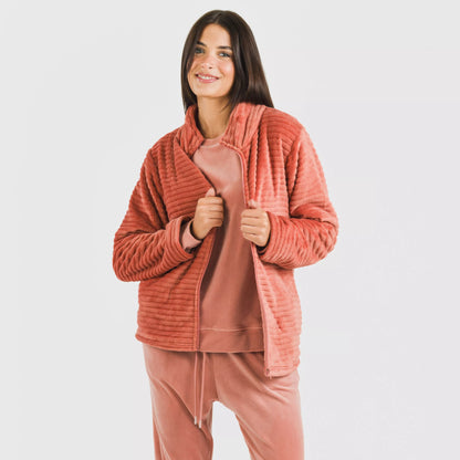 Moletom de veludo com listras lisas