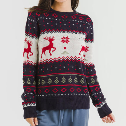 Suéter feminino Kiriko azul marinho