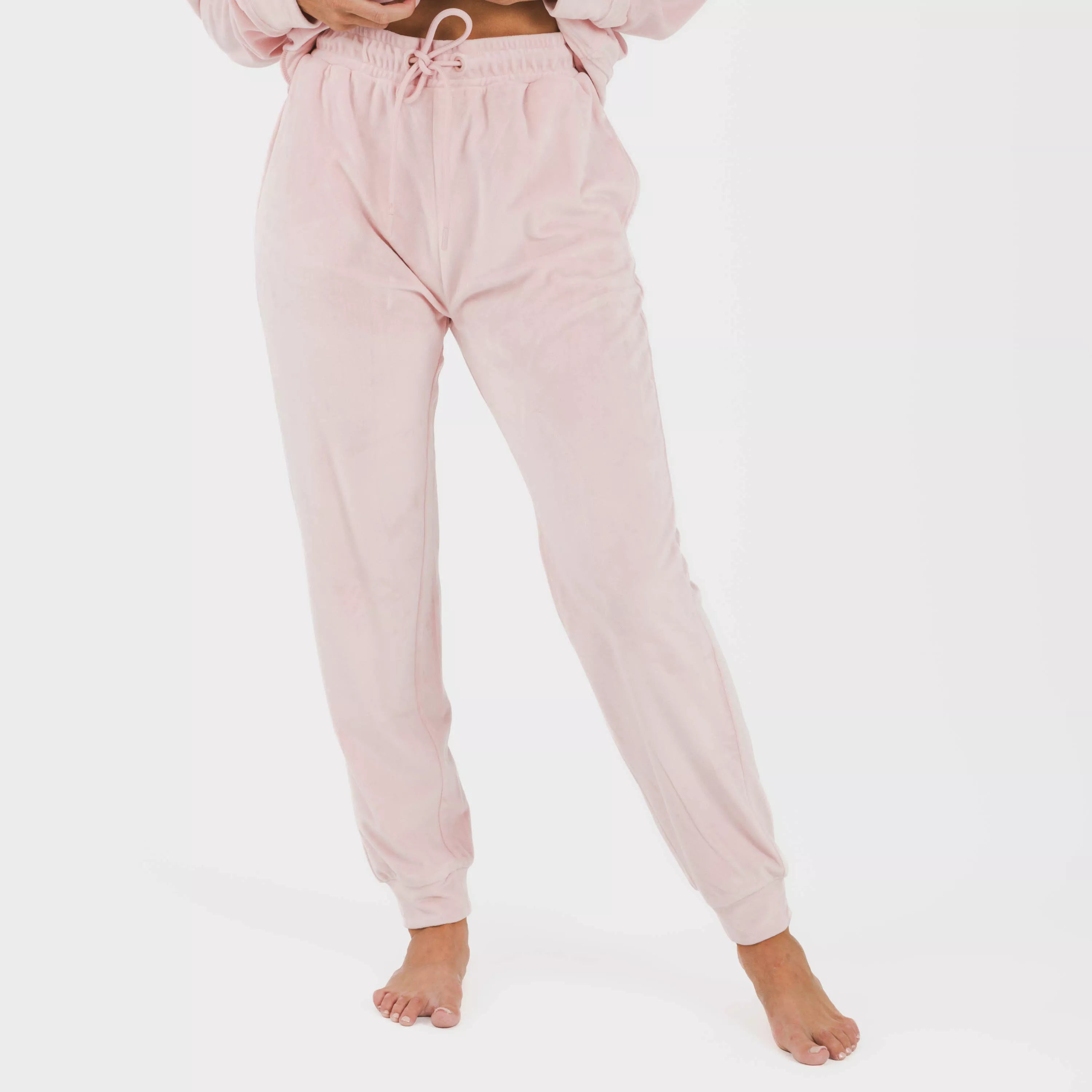 Pijama comprido de veludo liso