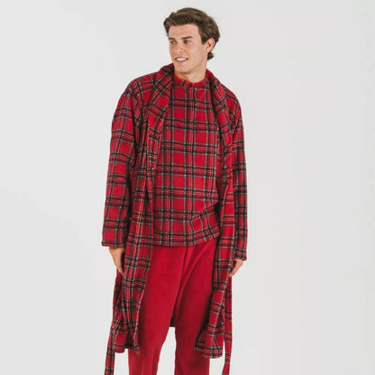 Roupão coral masculino, vermelho Nicolas