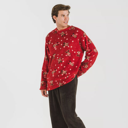 Pijama masculino Rodolfo vermelho coral