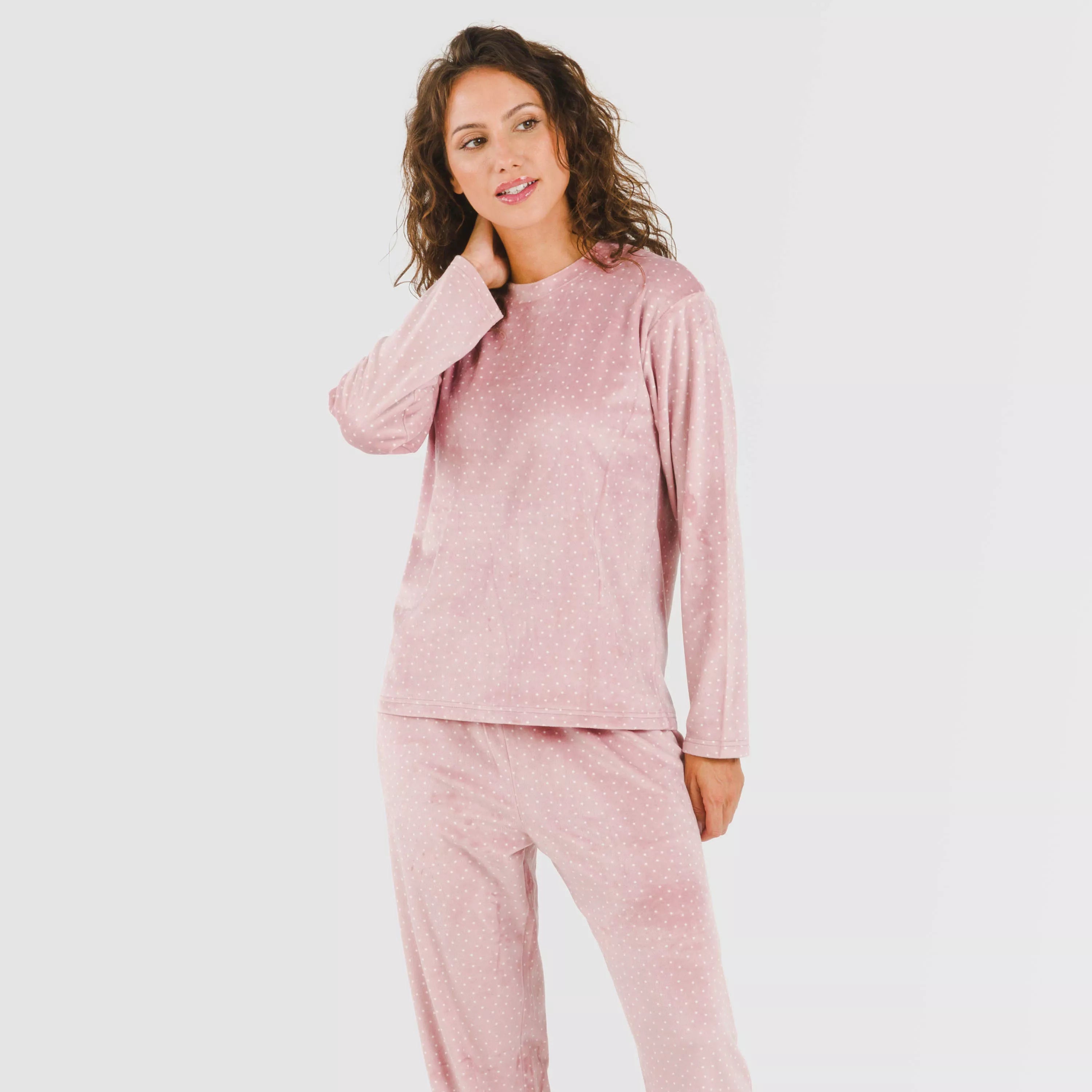 Pijama de veludo rosa malva Lolenda