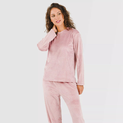 Pijama de veludo rosa malva Lolenda