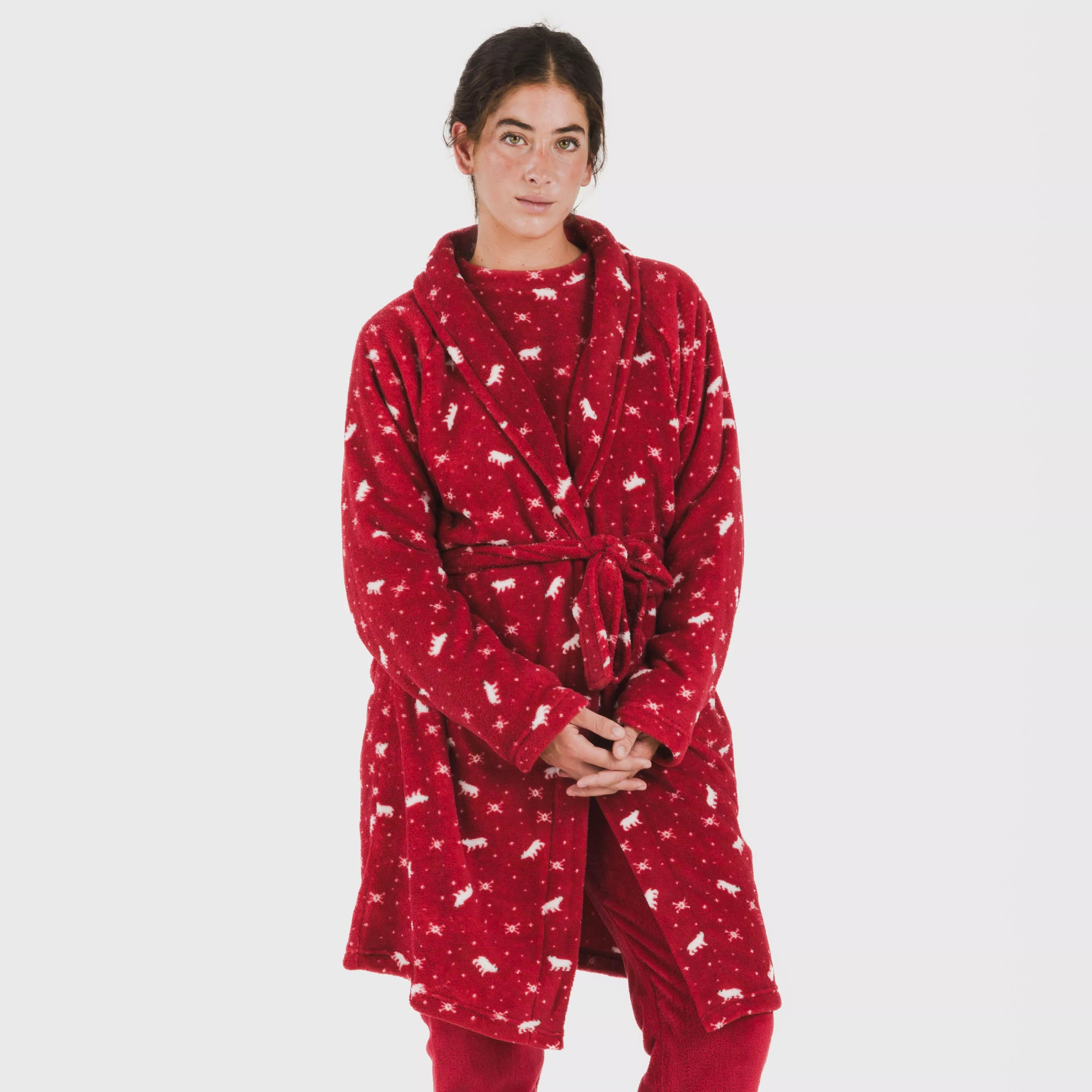 Roupão de banho Cody coral bordô