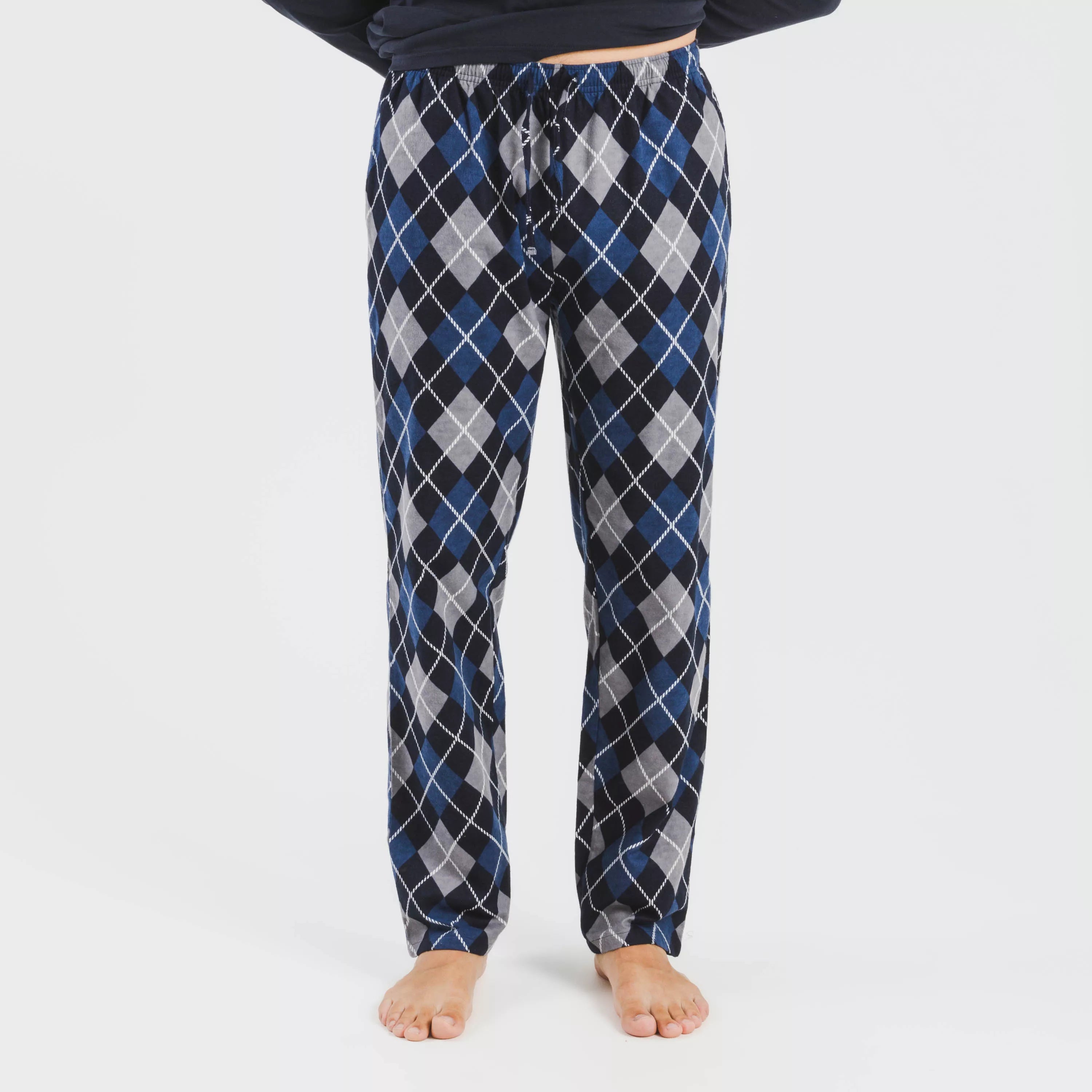 Pijama de flanela masculino Roldan, azul marinho