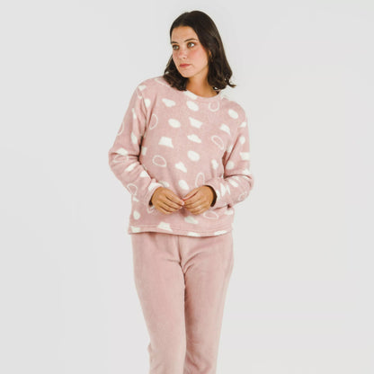 Pijama coral, papiro rosa