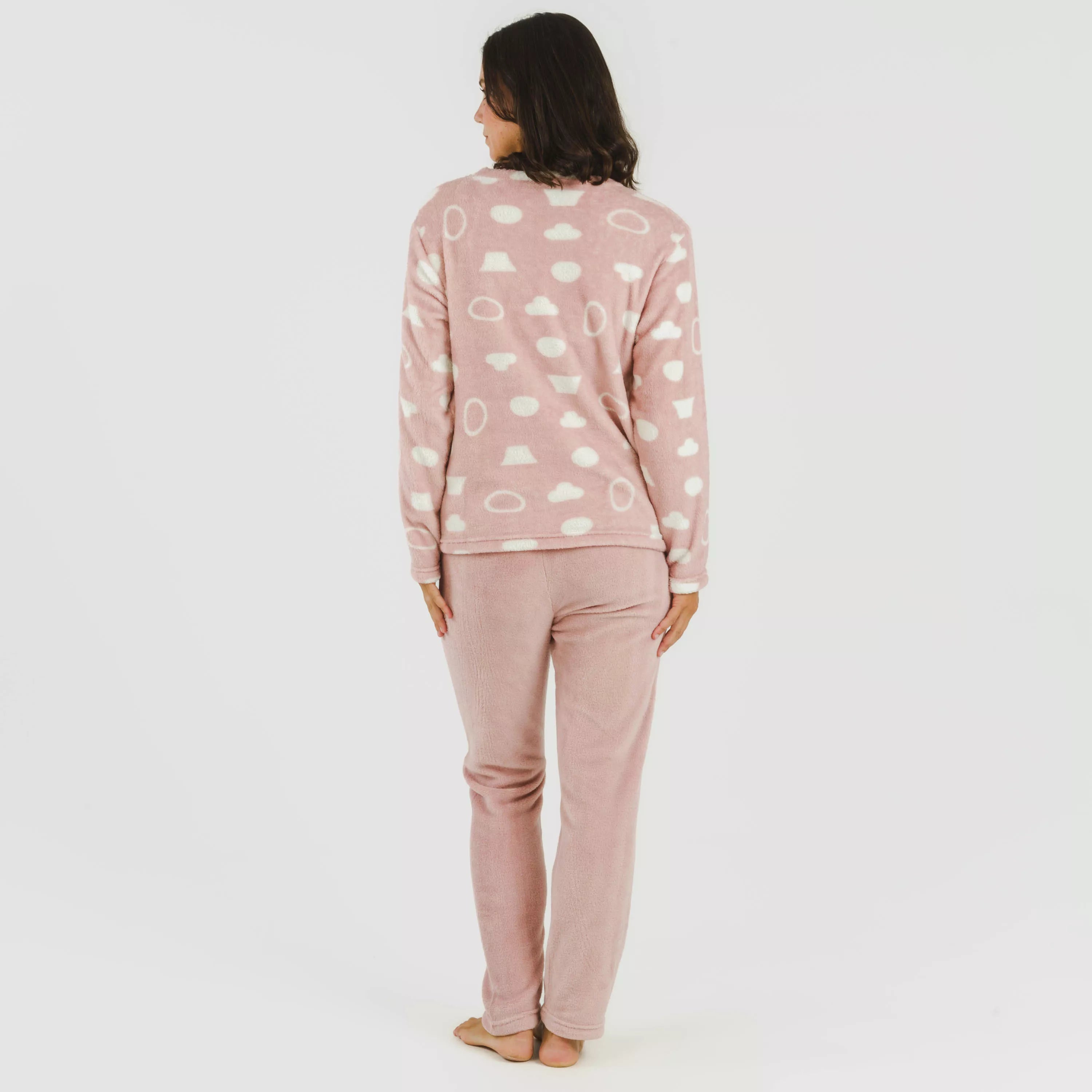 Pijama coral, papiro rosa
