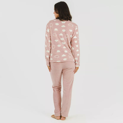 Pijama coral, papiro rosa