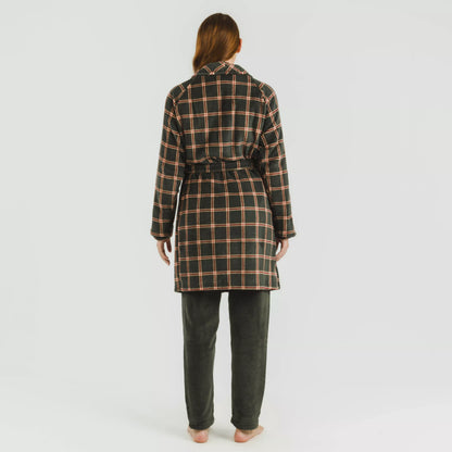 robe de caça verde Nelby com estampa coral