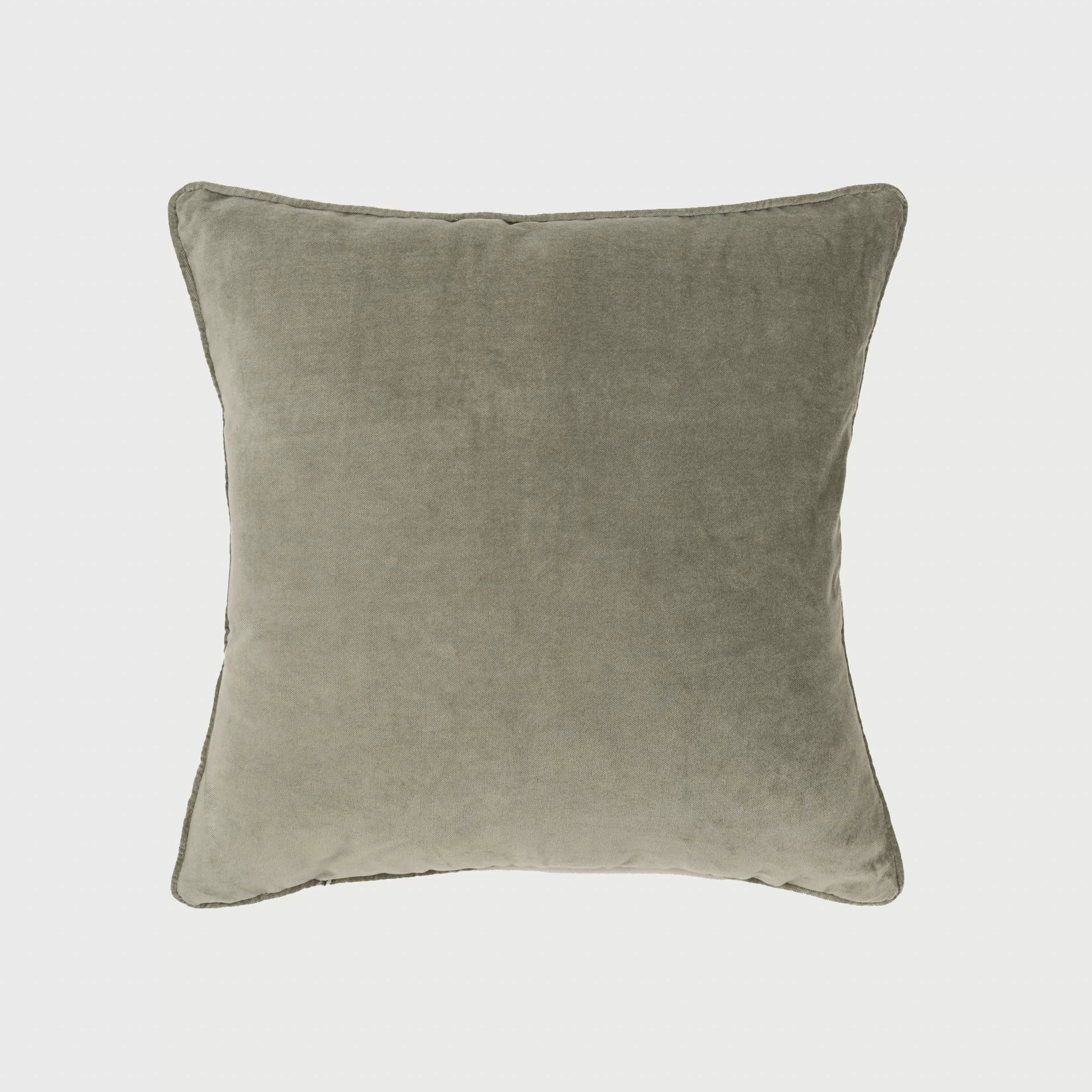 Almofada quadrante em veludo de algodão verde menta - forro + enchimento