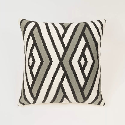 Almofada quadrada de algodão liso bicolor com estampa de diamante, 45x45 cm - capa + enchimento