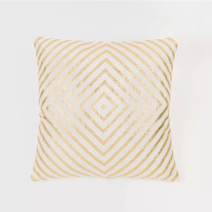 Almofada quadrada de algodão com estampa de diamante simples, 45x45 cm - capa + enchimento