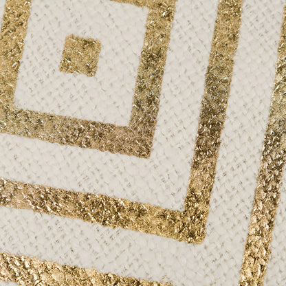 Almofada quadrada de algodão com estampa de diamante simples, 45x45 cm - capa + enchimento