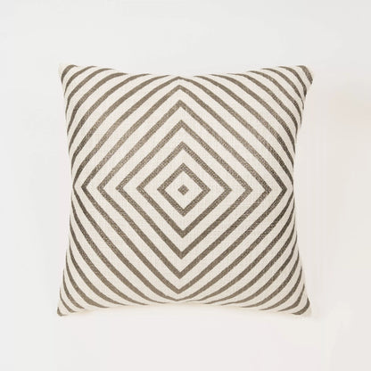 Almofada quadrada de algodão com estampa de diamante simples, 45x45 cm - capa + enchimento