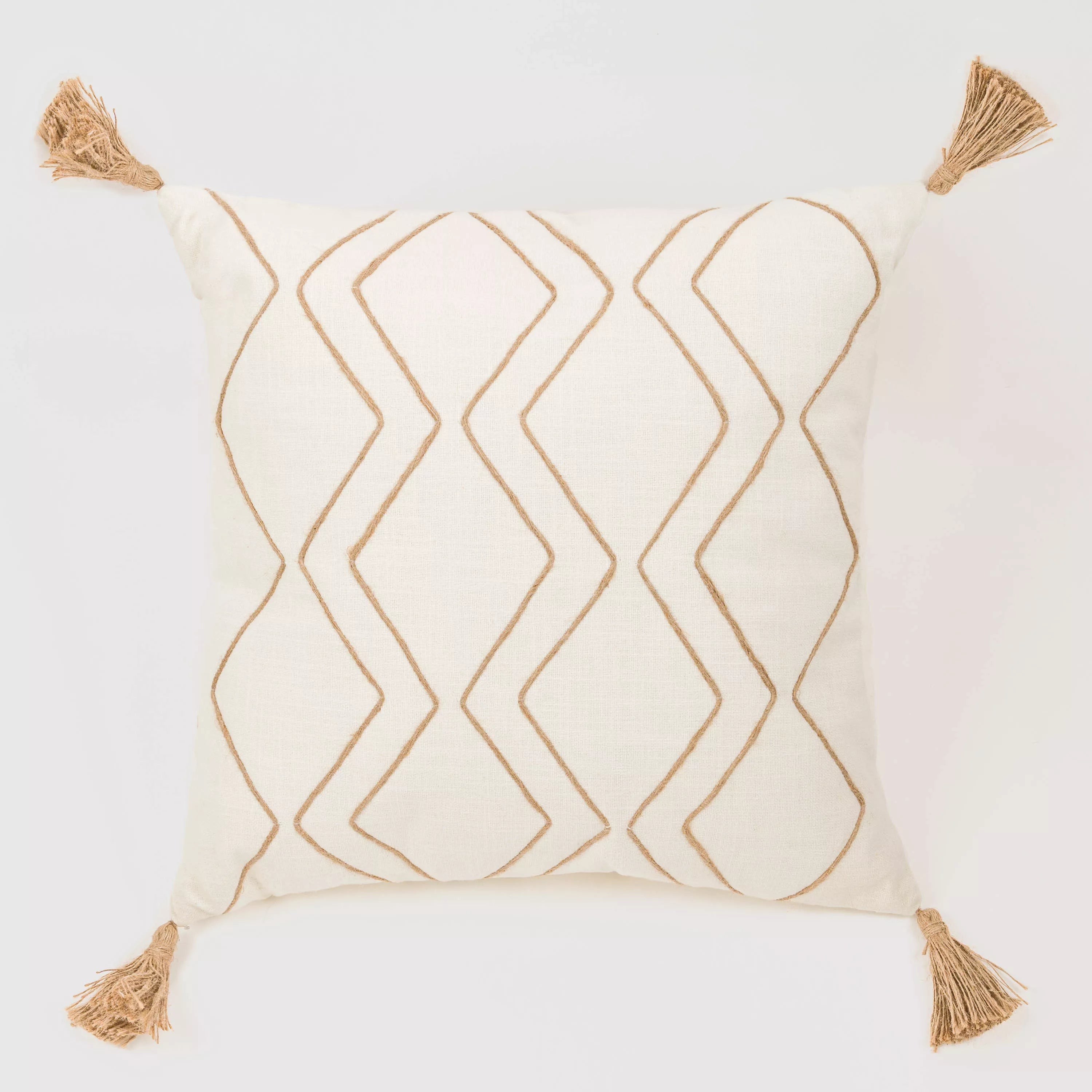 Almofada quadrada Zig em algodão liso, 45x45 cm - capa + enchimento