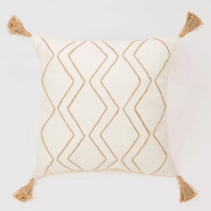 Almofada quadrada Zig em algodão liso, 45x45 cm - capa + enchimento