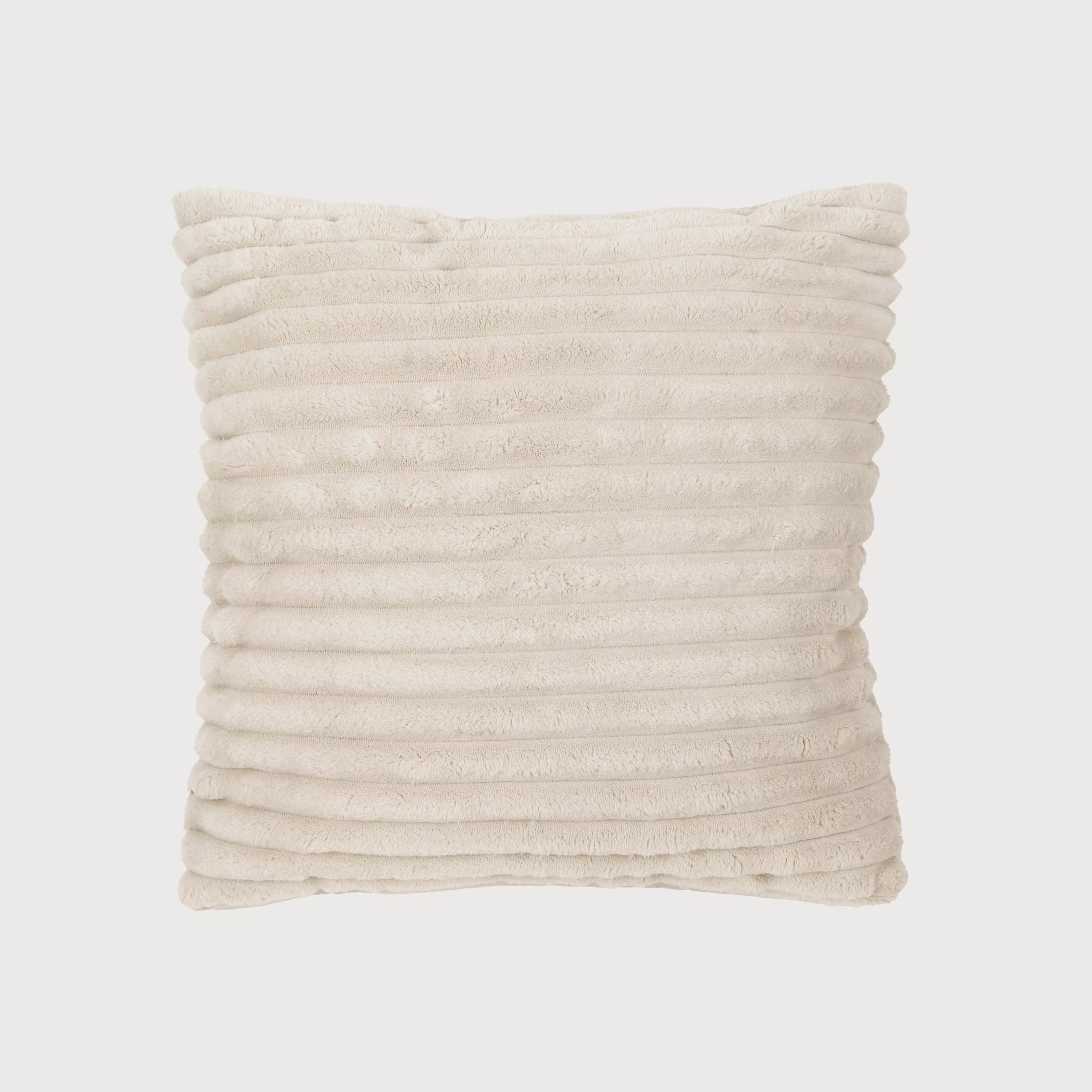 Almofada quadrada de veludo cotelê com listras lisas, 45x45 cm - capa + enchimento