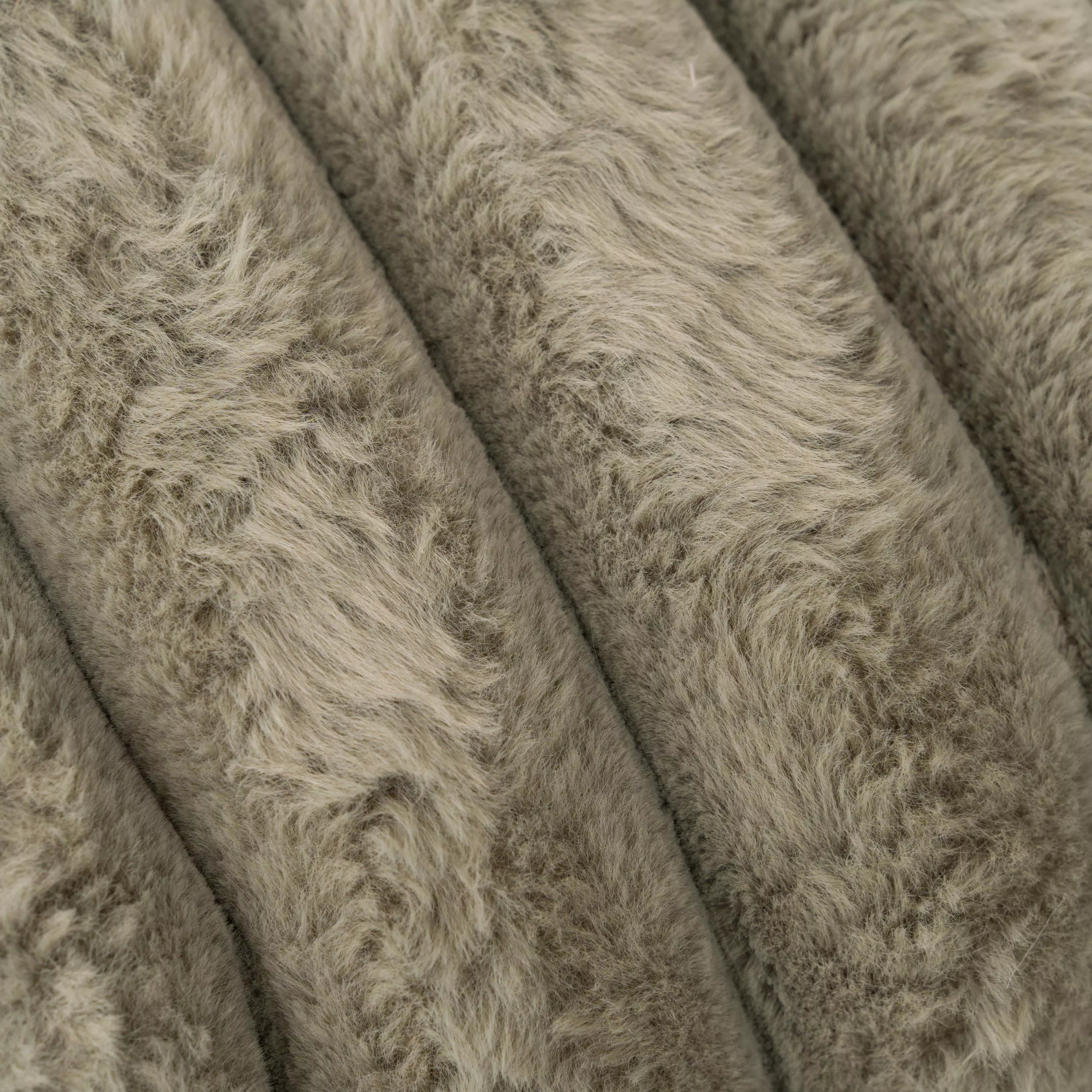 Almofada quadrada com efeito de pele sintética, listras lisas, 50x50 cm - capa + enchimento