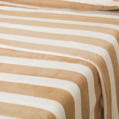 Conjunto de lençóis de lã coral Vinia Raya cor areia