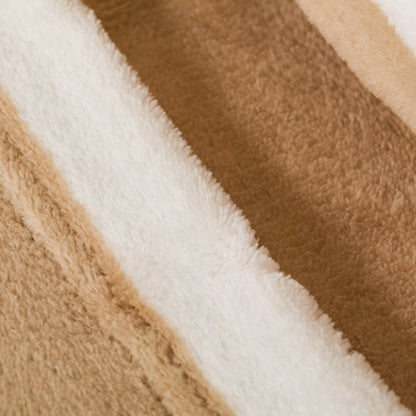 Jogo de lençóis de lã coral Raya Vinia na cor areia