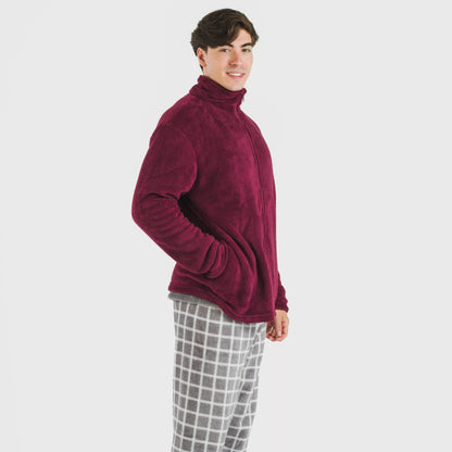 Moletom masculino de lã coral na cor azul marinho