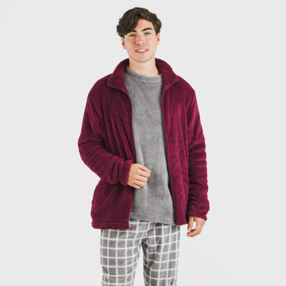 Moletom masculino de lã coral na cor azul marinho