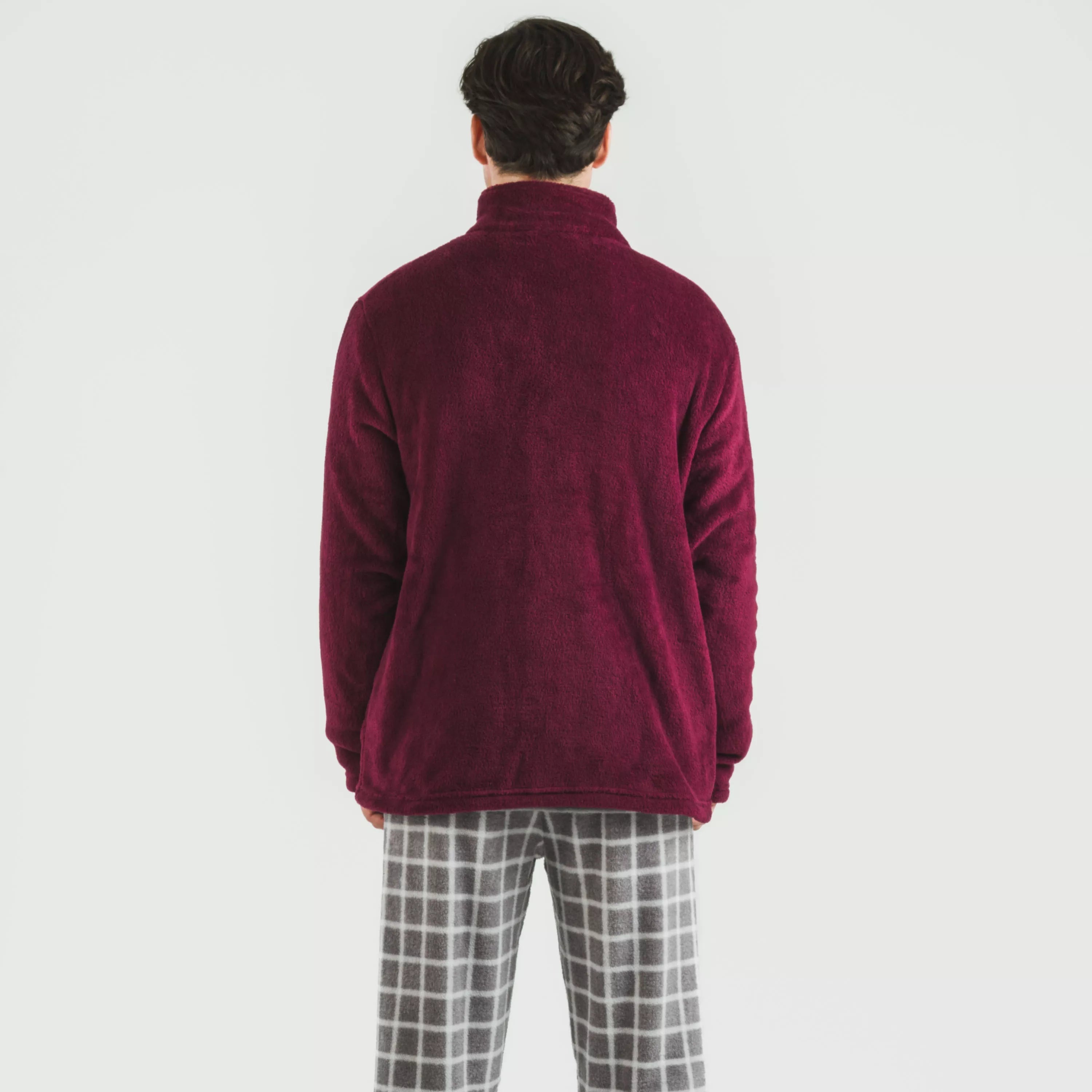 Moletom masculino de lã coral na cor azul marinho