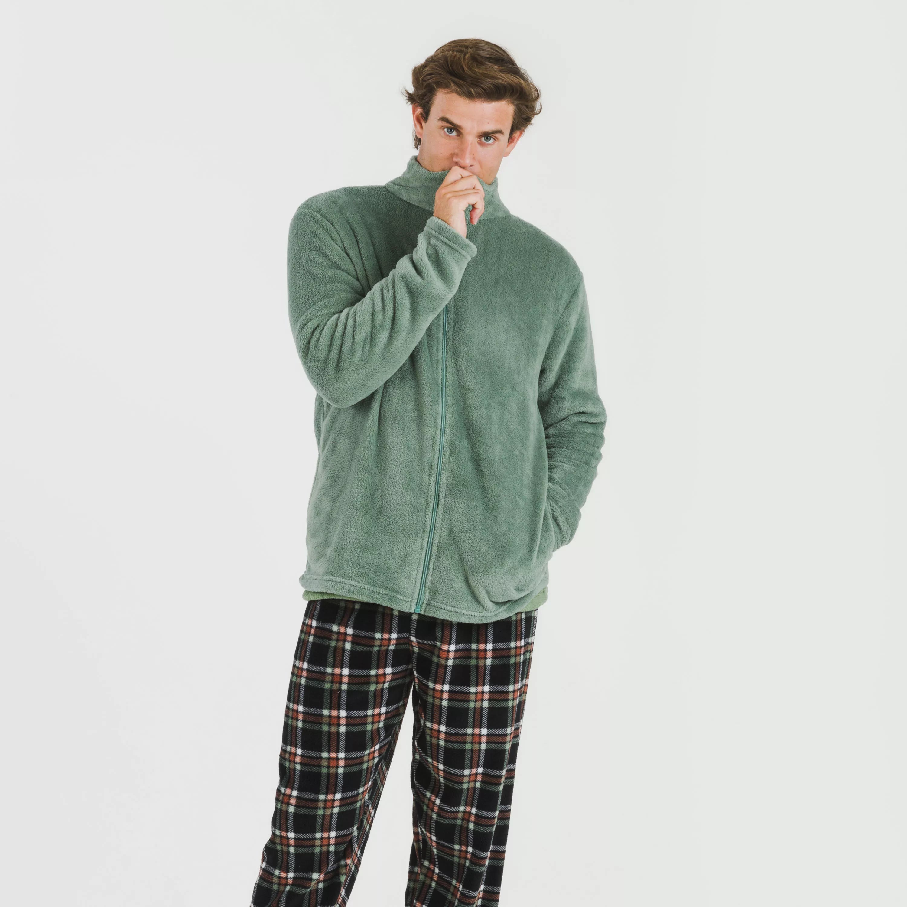 Moletom masculino liso coral