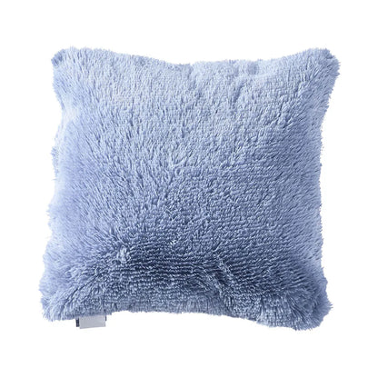 Almofada lisa para queixo com detalhes em pelos, 45x45 cm - capa + enchimento.