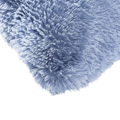 Almofada lisa para queixo com detalhes em pelos, 45x45 cm - capa + enchimento.