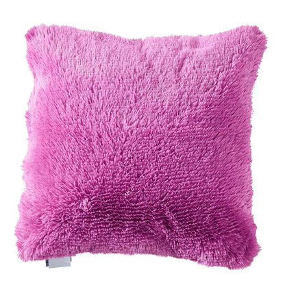 Almofada lisa para queixo com detalhes em pelos, 45x45 cm - capa + enchimento.