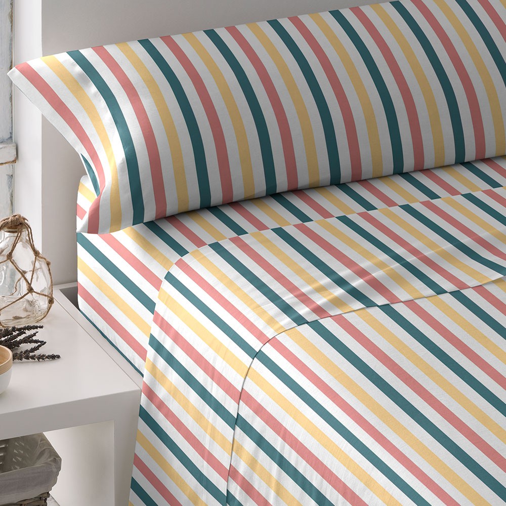 Jogo de lençóis listrados Laia