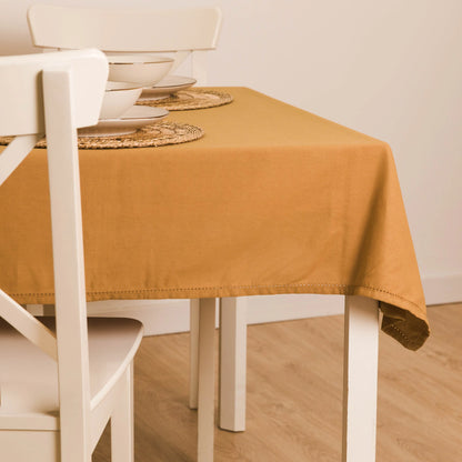 Toalha de mesa lisa de algodão resistente a manchas