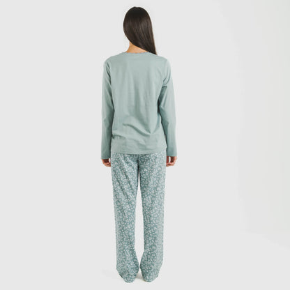 Pijama longo Oniris em algodão índigo