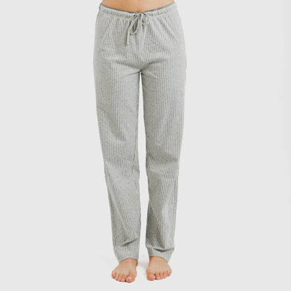 Pijama comprido de algodão, tênis Chuck de denim cinza listrado