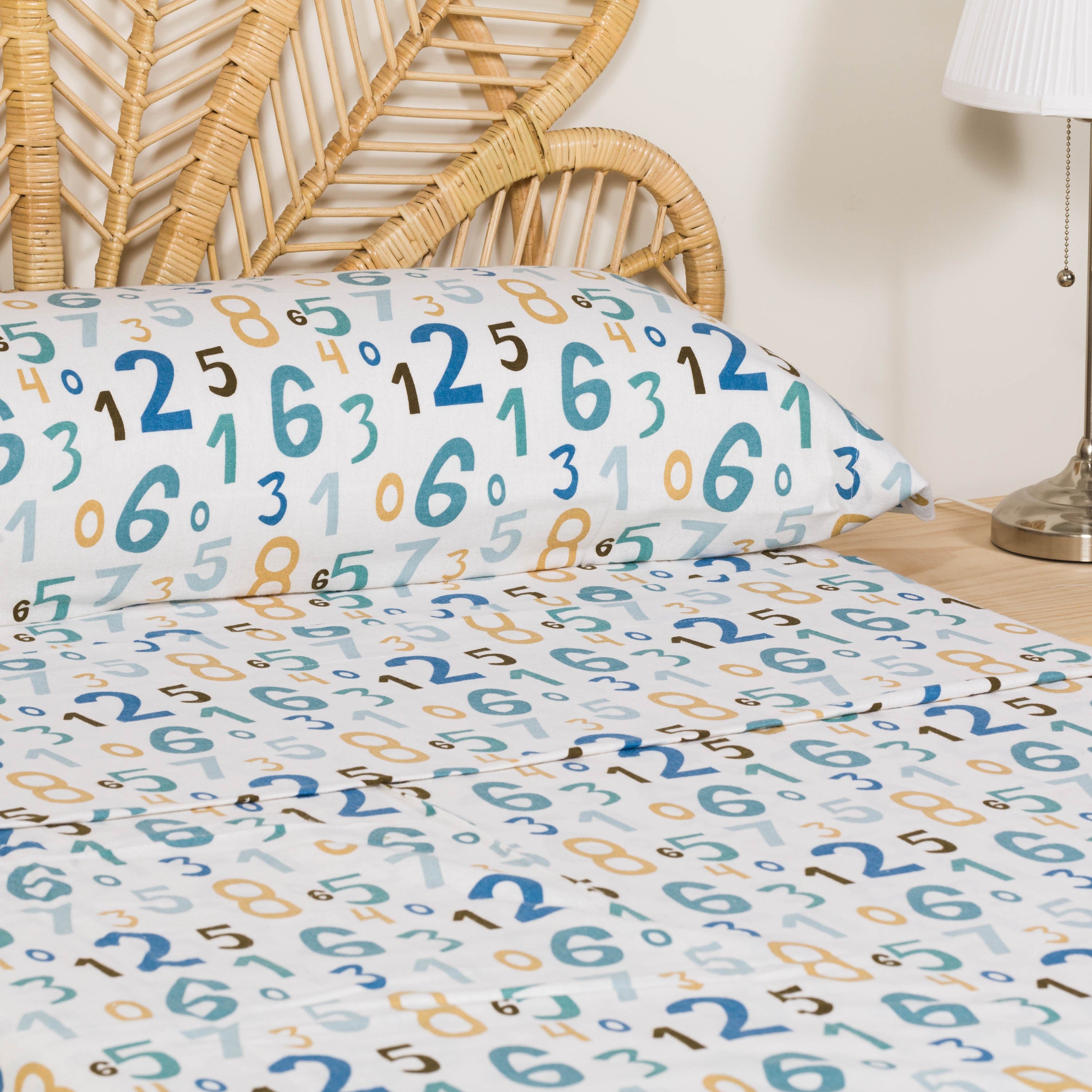 Conjunto de lençóis de flanela com números