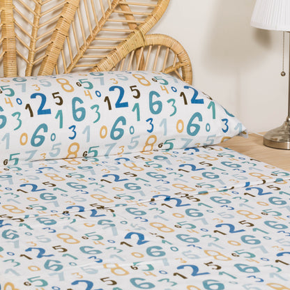 Conjunto de lençóis de flanela com números