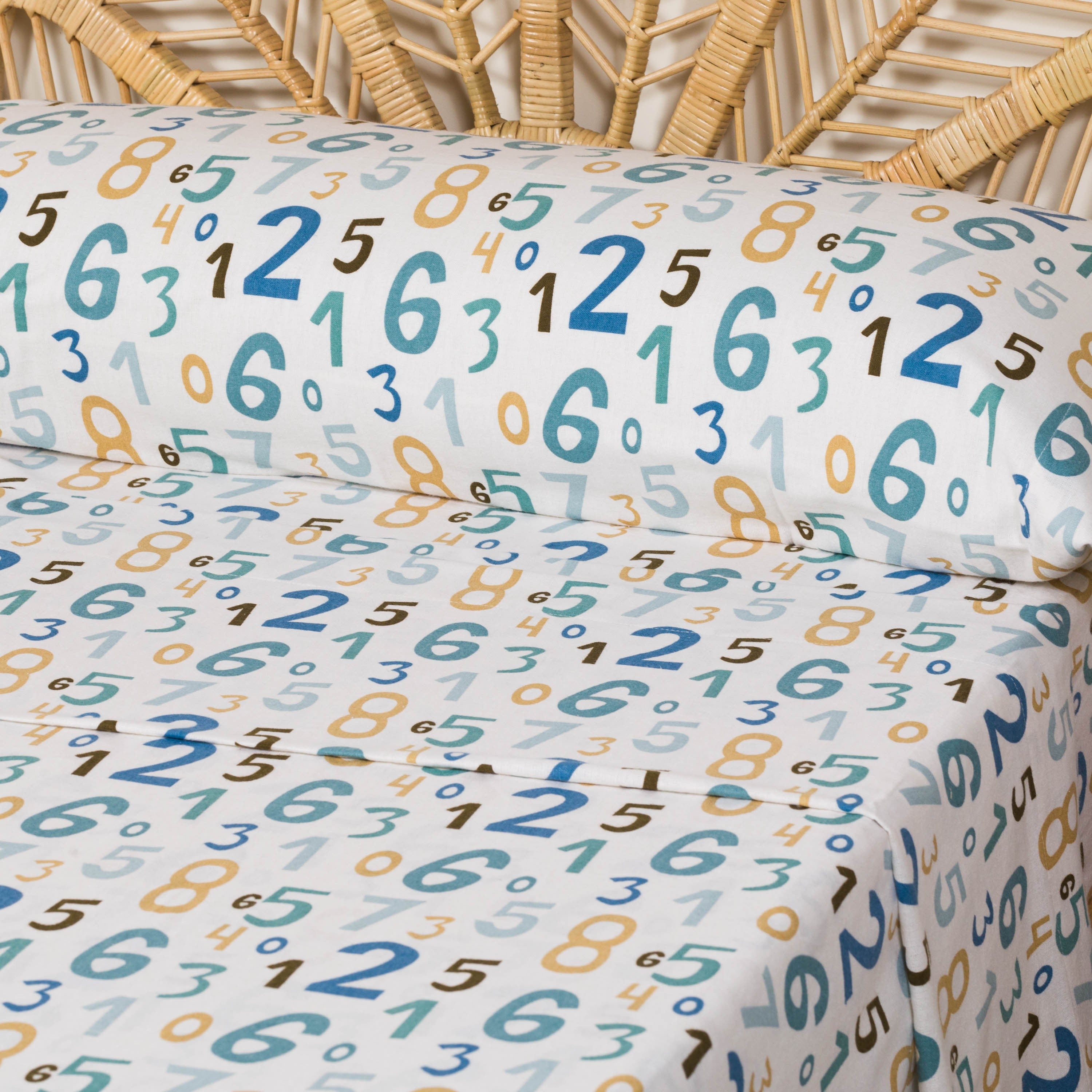 Conjunto de lençóis de flanela com números