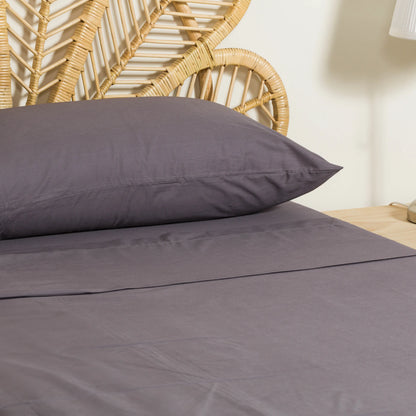 Jogo de lençóis PR em percal de algodão tingido