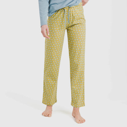 Pijama longo Sisena de algodão, água-marinha